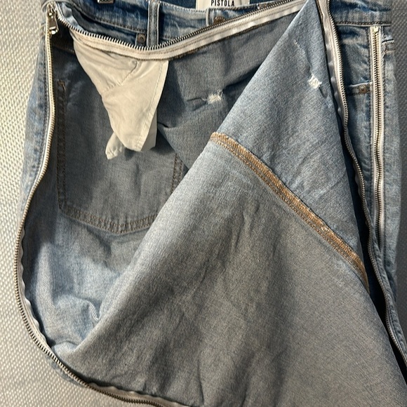 Pistola Fun Side Funtional Zipper Blue Denim jeans size 29 - Picture 7 of 13